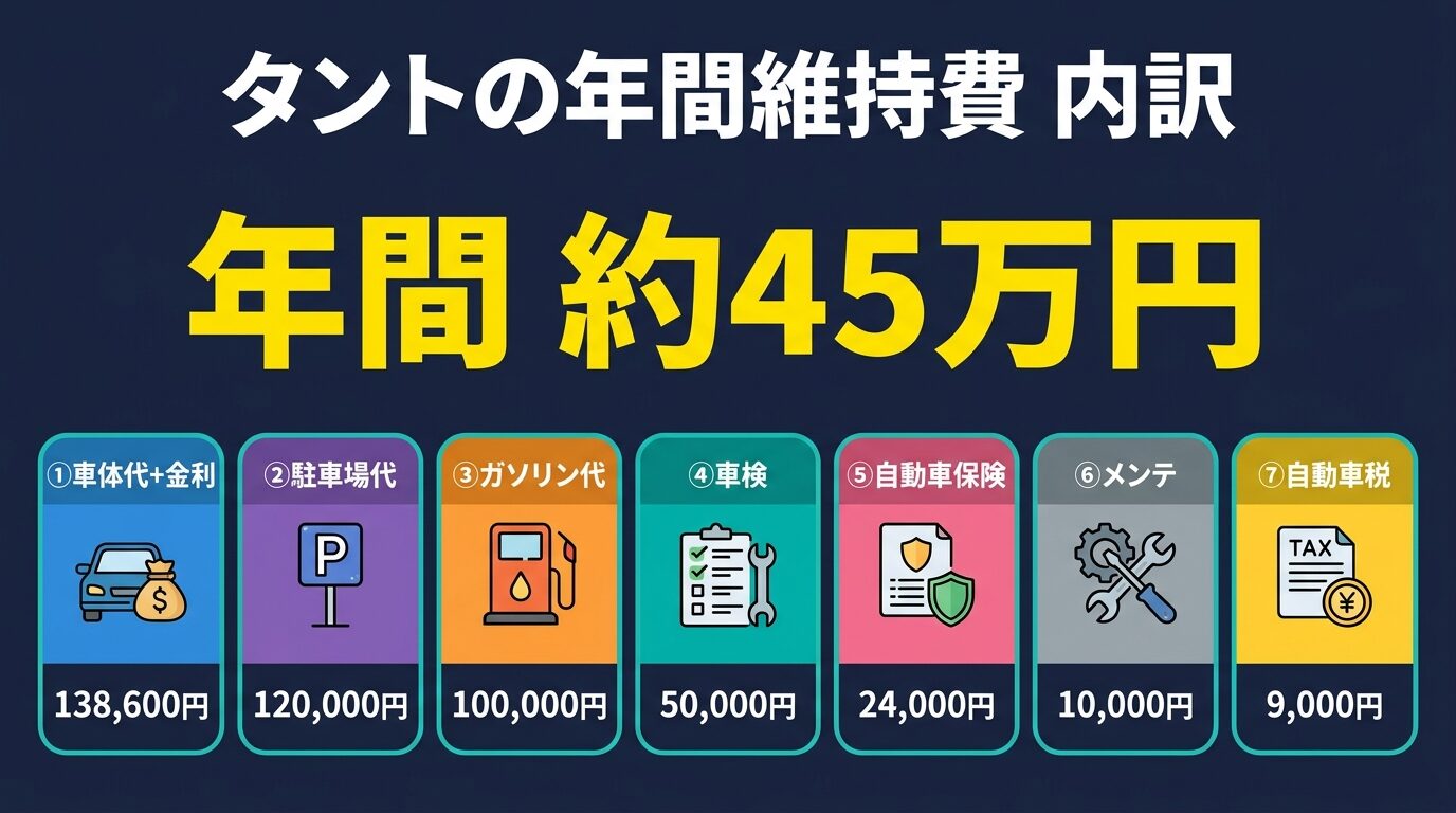 タントの年間維持費内訳グラフ