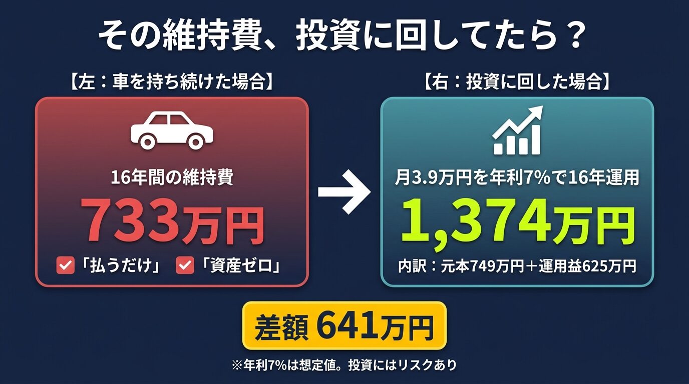 月3.9万円を年利7%で運用した場合の推移グラフ