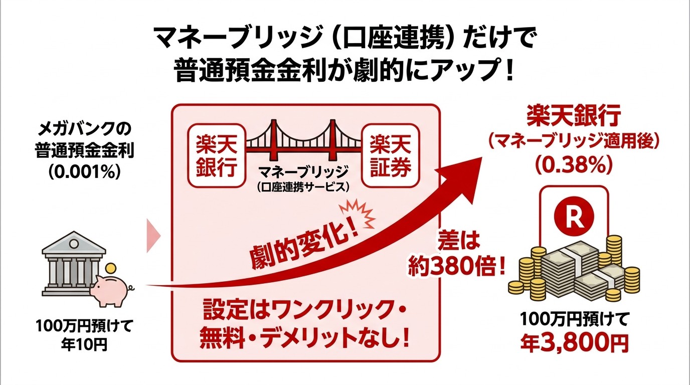 マネーブリッジで普通預金金利アップ