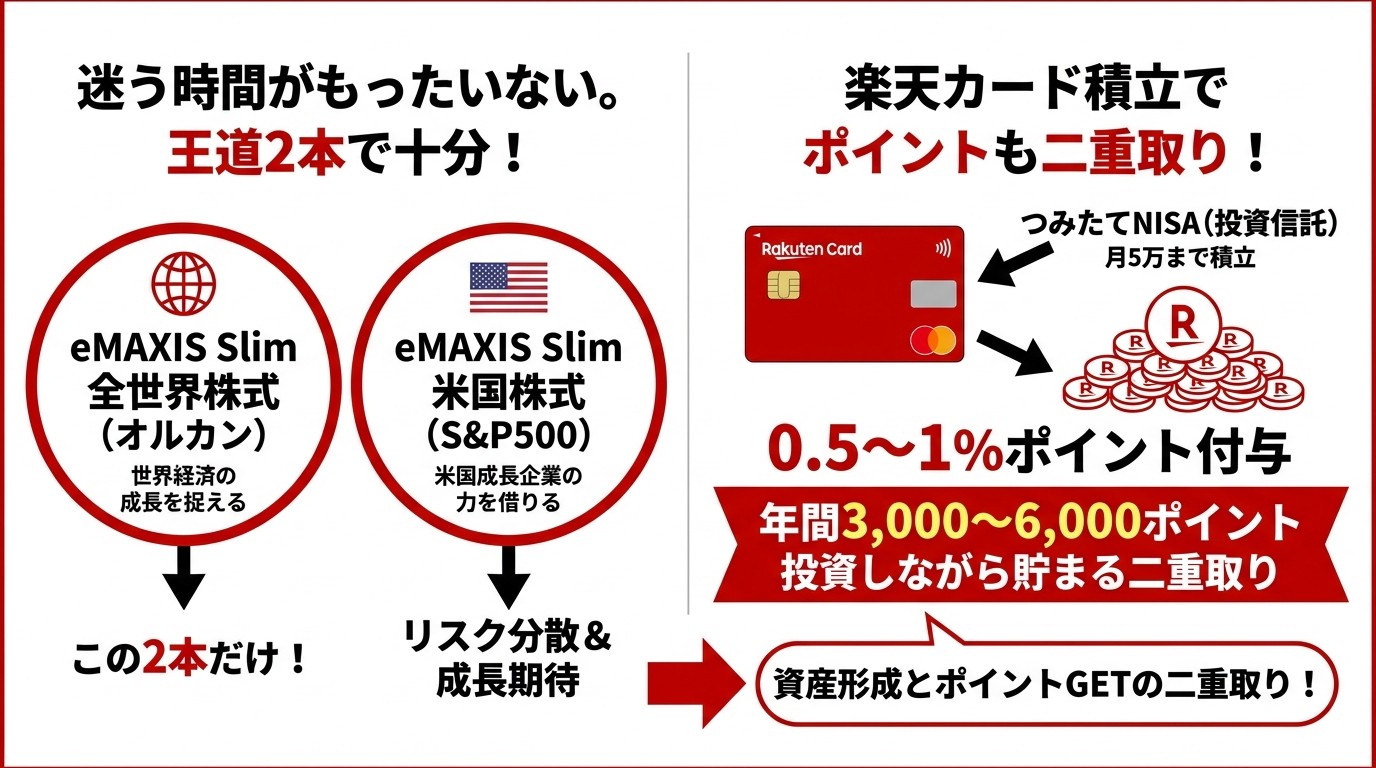 つみたてNISA王道2本とポイント二重取り