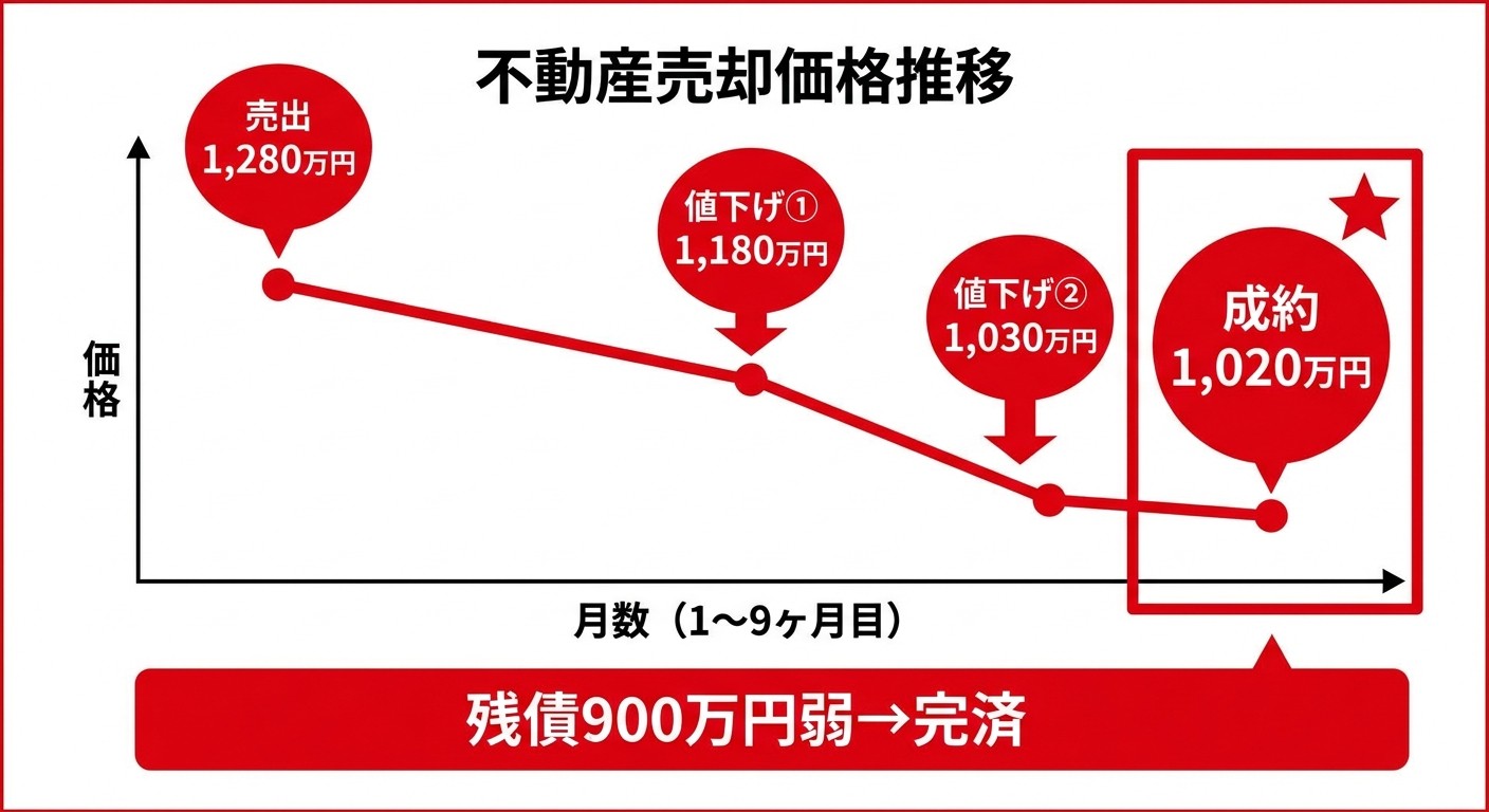 イエウール9ヶ月価格推移グラフ
